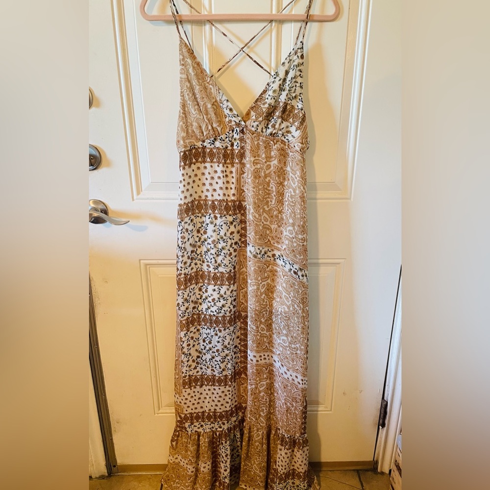 Nude color maxi dress